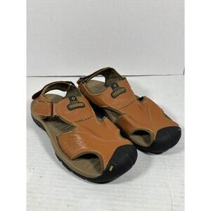 Fashion Mens Tan Brown Closed Toe Sport Hiking Sandals Size 47 Adjustable Strap